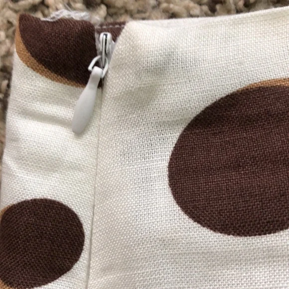 Dress Barn Skirt Linen Brown Polka Dot A Line SZ 12 Like New! - Picture 4 of 8